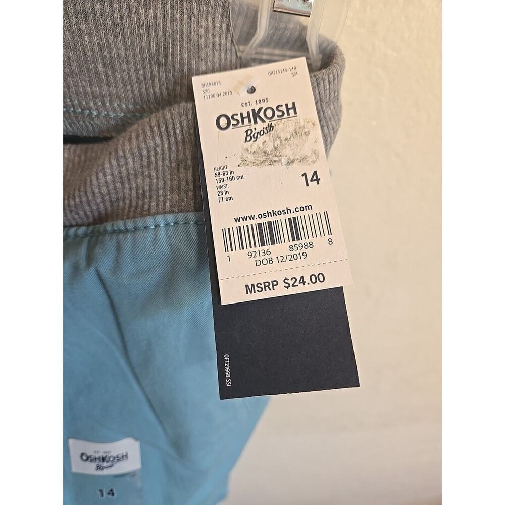 OshKosh B’gosh Boys Green Aqua Shorts - Size 14 New - Picture 5 of 11